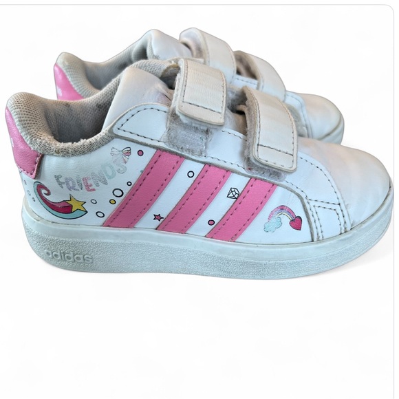 adidas Other - Adidas x Disney Minnie Mouse Grand‎ Court Trainers Sneakers Baby toddler Sz 7